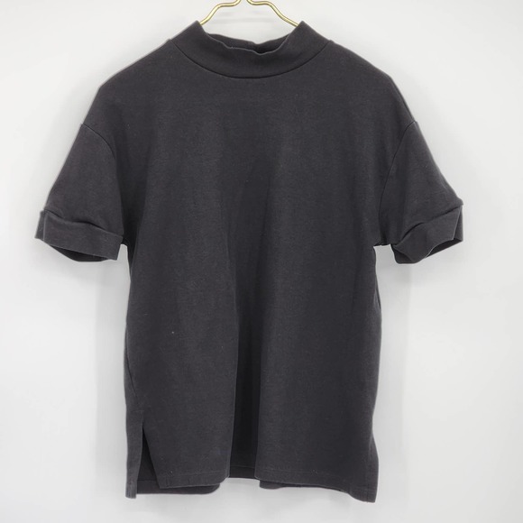 Zara Black Women's Short Sleeve Turtleneck Sweater Shirt Size Medium - Picture 2 of 7